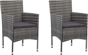 vidaXL 3-częściowy zestaw mebli ogrodowych, szary, polirattan i szkło 6