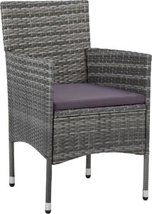 vidaXL 3-częściowy zestaw mebli ogrodowych, szary, polirattan i szkło 7