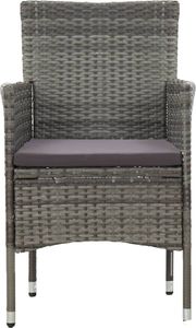 vidaXL 3-częściowy zestaw mebli ogrodowych, szary, polirattan i szkło 8