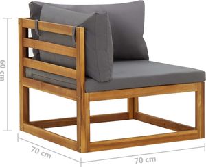 vidaXL Moduły sofy narożnej z poduszkami, 2 szt., ciemnoszare 8