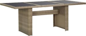 vidaXL Stół ogrodowy, brązowy, 200x100x74 cm, szkło i rattan PE 1