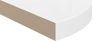 vidaXL Narożne półki ścienne, 2 szt., połysk, białe, 25x25x3,8 cm, MDF 5