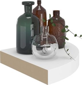 vidaXL Narożne półki ścienne, 4 szt., białe, 25x25x3,8 cm, MDF 3