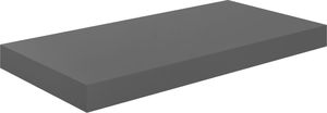 vidaXL Półka ścienna, wysoki połysk, szara, 50x23x3,8 cm, MDF 2