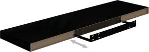 vidaXL Półki ścienne 2 szt. wysoki połysk, czarne, 90x23,5x3,8 cm, MDF 8
