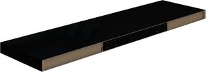 vidaXL Półki ścienne 4 szt. wysoki połysk, czarne, 90x23,5x3,8 cm, MDF 7
