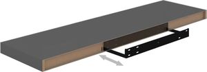 vidaXL Półki ścienne, 2 szt, wysoki połysk, szare, 90x23,5x3,8 cm, MDF 8