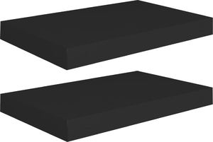 vidaXL Półki ścienne, 2 szt., czarne, 40x23x3,8 cm, MDF 2