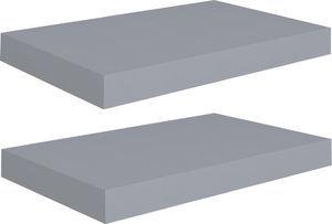 vidaXL Półki ścienne, 2 szt., szare, 40x23x3,8 cm, MDF 2