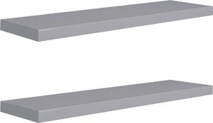 vidaXL Półki ścienne, 2 szt., szare, 90x23,5x3,8 cm, MDF 2