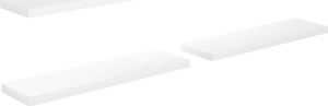 vidaXL Półki ścienne, 4 szt, wysoki połysk, białe, 90x23,5x3,8 cm, MDF 2
