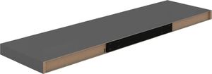 vidaXL Półki ścienne, 4 szt, wysoki połysk, szare, 90x23,5x3,8 cm, MDF 7