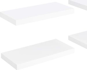 vidaXL Półki ścienne, 4 szt., białe, 50x23x3,8 cm, MDF 2