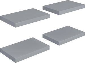 vidaXL Półki ścienne, 4 szt., szare, 40x23x3,8 cm, MDF 2