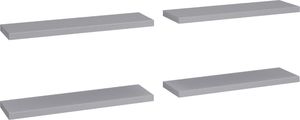 vidaXL Półki ścienne, 4 szt., szare, 90x23,5x3,8 cm, MDF 2