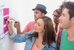 Karteczki elektrostatyczne, suchościeralne na notatki, pomarańczowe, 7x5 cm 4