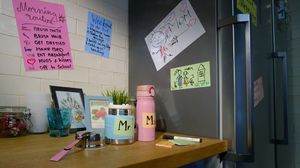 Karteczki elektrostatyczne, suchościeralne na notatki, różowe, 10x7 cm 8