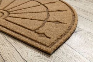 Dywany Łuszczów Wycieraczka PATIO 1099 półokrąg antypoślizgowa, zewnętrzna, wewnętrzna, na gumie - beż, 50x77 cm 5