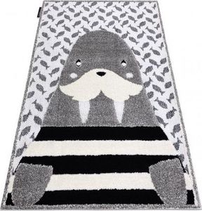 Dywany Łuszczów Dywan dziecięcy JOY Walrus mors, dla dzieci - Strukturalny, dwa poziomy runa szary / krem, 160x220 cm 1