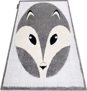 Dywany Łuszczów Dywan dziecięcy JOY Fox lisek, dla dzieci - Strukturalny, dwa poziomy runa szary / krem, 160x220 cm 1