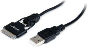 Kabel USB StarTech 30 pin, microUSB / 2.0 0.65m Czarny (USB2UBADC1M) 1