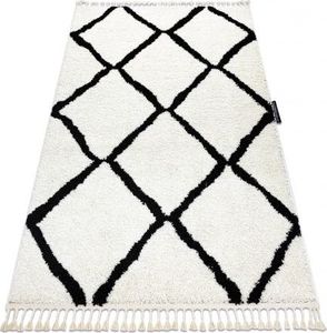 Dywany Łuszczów Dywan BERBER CROSS biały Frędzle berberyjski marokański shaggy, 240x330 cm 1