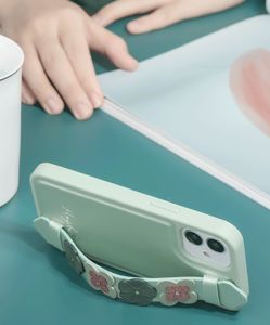 Kingxbar Sweet Series żelowe etui ozdobione oryginalnymi Kryształami Swarovskiego z podstawką iPhone 12 Pro / iPhone 12 niebieski uniwersalny 8