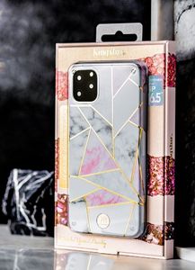 Kingxbar Kingxbar Marble Series eleganckie etui pokrowiec z nadrukiem marmur iPhone 11 Pro Max fioletowy uniwersalny 5