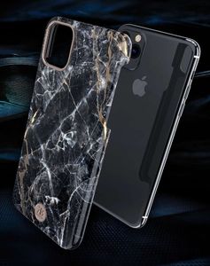 Kingxbar Kingxbar Marble Series eleganckie etui pokrowiec z nadrukiem marmur iPhone 11 Pro Max fioletowy uniwersalny 7