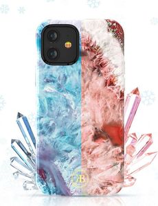 Kingxbar Kingxbar Agate Series eleganckie etui pokrowiec z nadrukiem agat iPhone 12 Pro Max niebieski uniwersalny 3