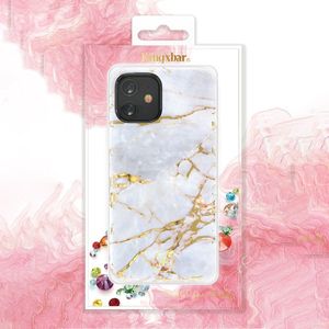 Kingxbar Kingxbar Marble Series eleganckie etui pokrowiec z nadrukiem marmur iPhone 12 Pro / iPhone 12 niebieski uniwersalny 5