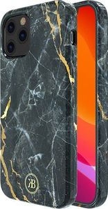Kingxbar Kingxbar Marble Series eleganckie etui pokrowiec z nadrukiem marmur iPhone 12 Pro Max czarny uniwersalny 2