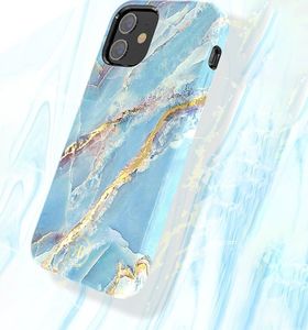 Kingxbar Kingxbar Marble Series eleganckie etui pokrowiec z nadrukiem marmur iPhone 12 Pro Max czarny uniwersalny 6