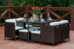 Bello Giardino Technorattanowe meble stołowe CRISTALLO - brązowy 3