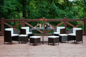 Bello Giardino Technorattanowe meble stołowe CRISTALLO - brązowy 4