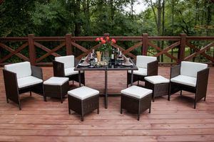 Bello Giardino Technorattanowe meble stołowe CRISTALLO - brązowy 5