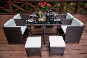 Bello Giardino Technorattanowe meble stołowe CRISTALLO - brązowy 6