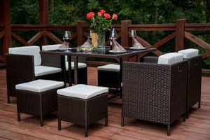 Bello Giardino Technorattanowe meble stołowe CRISTALLO - brązowy 7