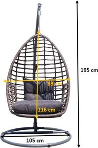 Bello Giardino Fotel Wiszący Z Brązowego Technorattanu Piatto 6