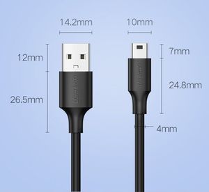 Kabel USB Ugreen USB-A - miniUSB 1 m Czarny (10355) 26
