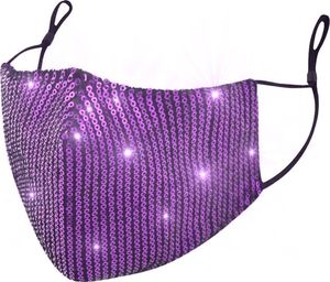 Zbrojownia Maska Ochronna z Cekinami Filtr FFP2 N95 PM2.5 Fioletowa 2