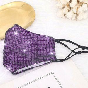 Zbrojownia Maska Ochronna z Cekinami Filtr FFP2 N95 PM2.5 Fioletowa 4