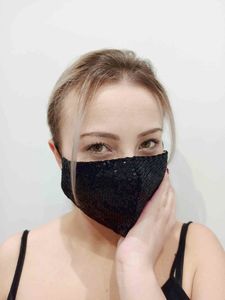 Zbrojownia Maska Ochronna z Cekinami Filtr FFP2 N95 PM2.5 Czarna + 10 filtrów 4