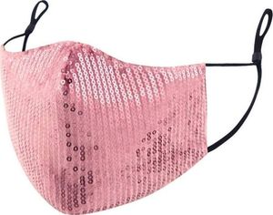 Zbrojownia Maska Ochronna z Cekinami Filtr FFP2 N95 PM2.5 Różowa + 10 filtrów 3