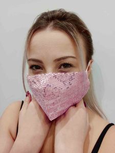 Zbrojownia Maska Ochronna z Cekinami Filtr FFP2 N95 PM2.5 Różowa + 10 filtrów 4