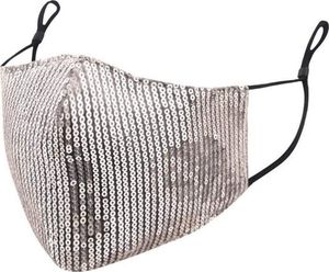 Zbrojownia Maska Ochronna z Cekinami Filtr FFP2 N95 PM2.5 Srebrna + 10 filtrów 3