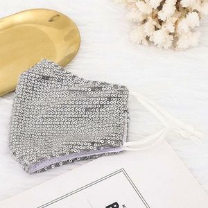 Zbrojownia Maska Ochronna z Cekinami Filtr FFP2 N95 PM2.5 Srebrna + 10 filtrów 5