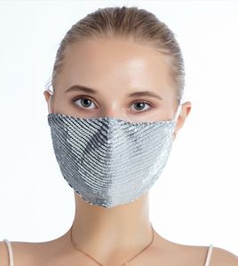 Zbrojownia Maska Ochronna z Cekinami Filtr FFP2 N95 PM2.5 Srebrna + 10 filtrów 7