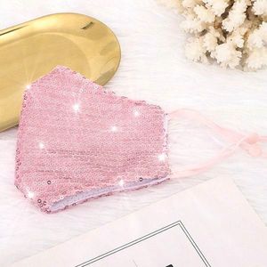 Zbrojownia Maska Ochronna z Cekinami Filtr FFP2 N95 PM2.5 Różowa 4