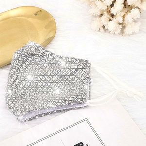 Zbrojownia Maska Ochronna z Cekinami Filtr FFP2 N95 PM2.5 Srebrna 4